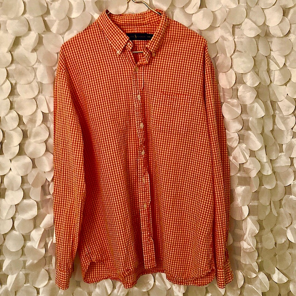 Ralph Lauren Beautiful Ruffle Cotton Button Down